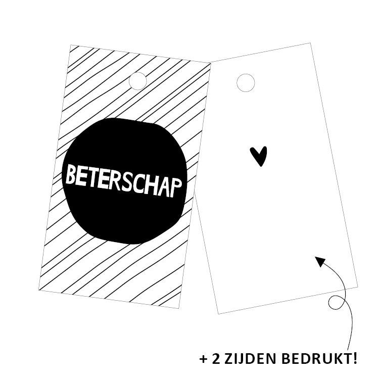 Cadeaulabel - Beterschap - 40x70mm