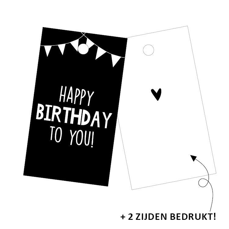 Cadeaulabel - Happy Birthday to you - 40x70mm